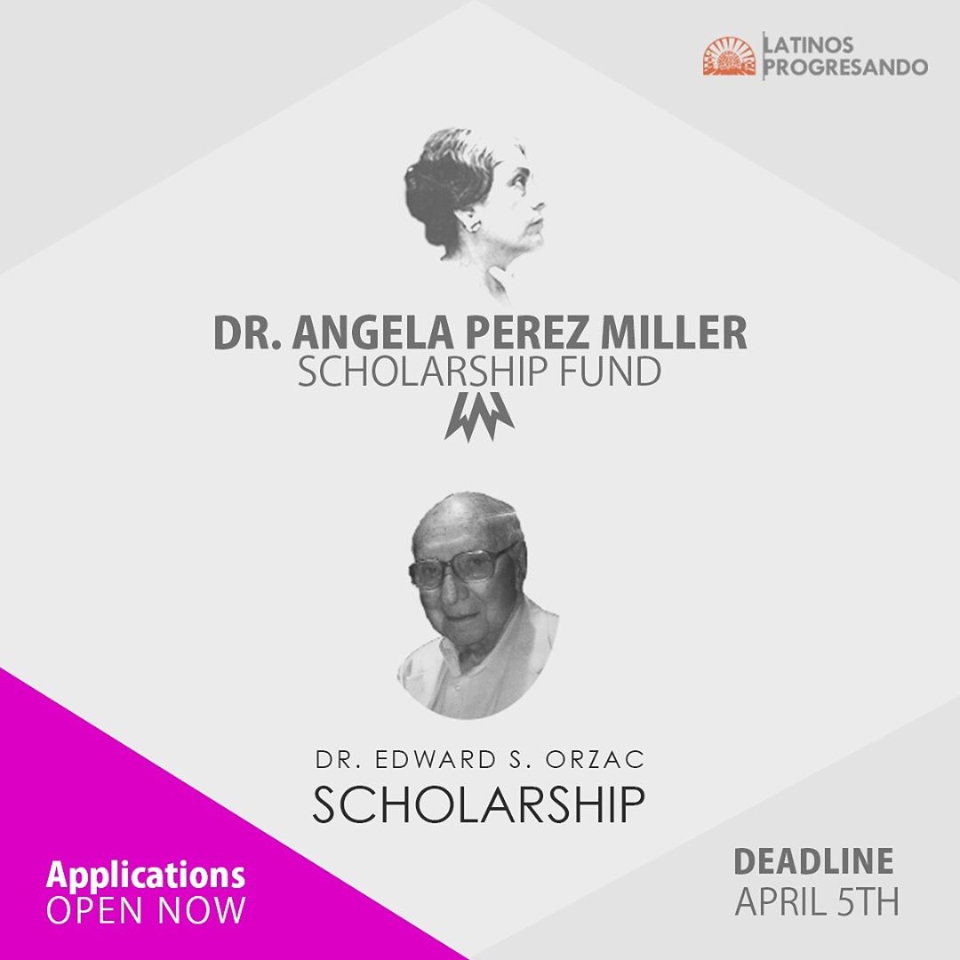 Last call to apply to two different scholarship opportunities: the Dr. Edward S. Orzac Scholarship 2019 (for Latino and immigrant students attending Harold Washington College) and Latinos Progresando’s Dr. Angela Perez Miller Scholarship Fund! Learn more at https://bit.ly/2EBPIAA Deadline is Friday, April 5th.