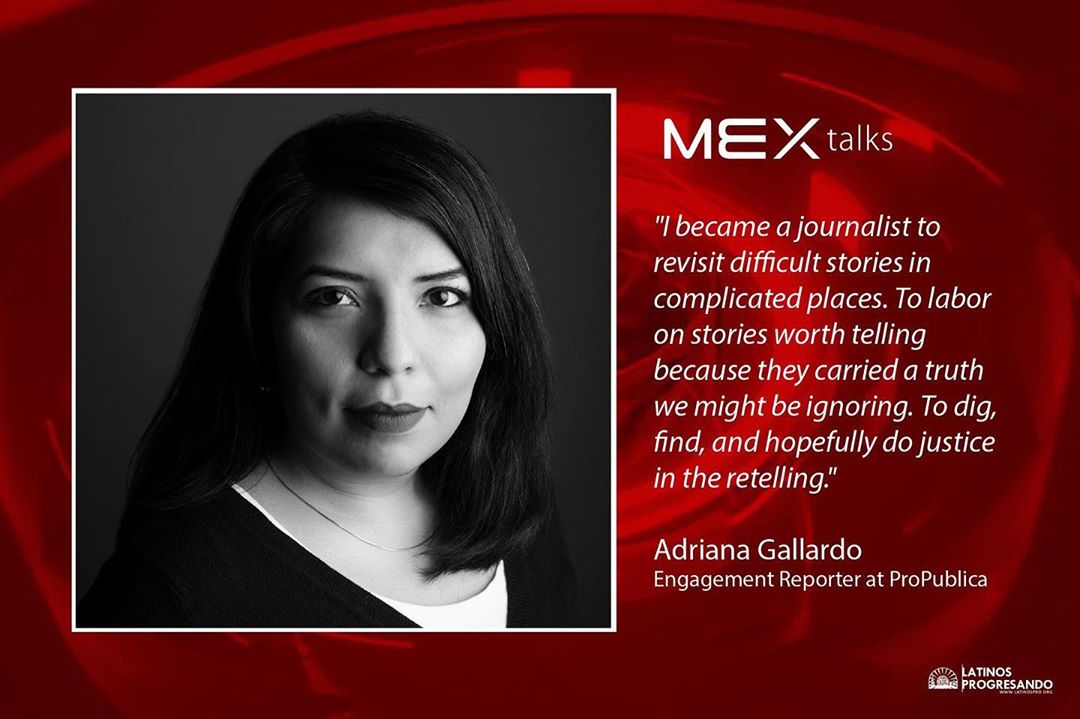 Let’s continue following the #RoadtoMEXtalks with our speaker spotlight on Chicagoan Adriana Gallardo who has long specialized in community journalism. Her reporting has contributed to several awards including a Goldsmith Prize for investigative reporting, a George Polk Award, a Peabody and a Pulitzer Prize finalist series for explanatory reporting on maternal mortality in the U.S. Join her and four other phenomenal speakers at MEX talks 2019 on September 12th at Venue SIX10. Get your tickets today: latinospro.org/mex-talks