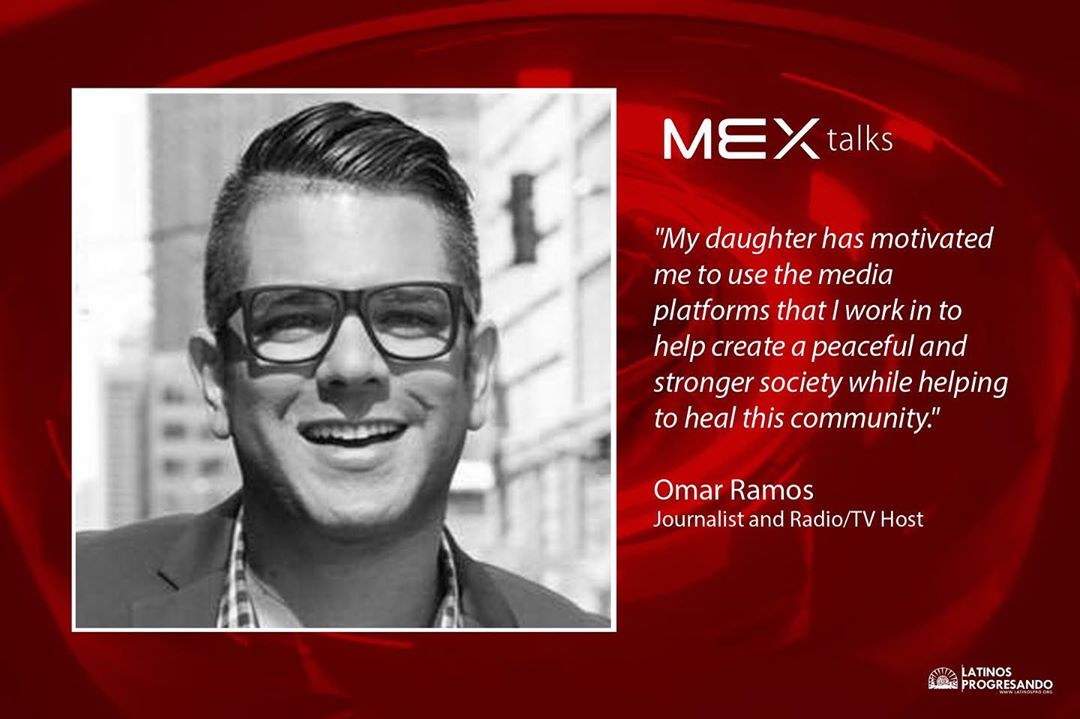 This week, on the #RoadtoMEXtalks, we’re giving the speaker spotlight to @omarramoslive . Born to Mexican-immigrant parents, Omar is a radio and television host for Univision Chicago. He is also involved with different community outreach programs. Come check him out as he graces this year’s #MEXtalks stage on September 12th at Venue SIX10. Get your tickets today: latinospro.org/mex-talks