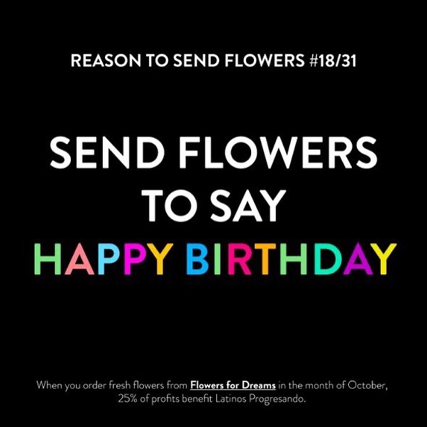 Do you know someone with a birthday this month? Send them flowers to celebrate! @flowersfordreams is donating 25% of October profits back to LP.